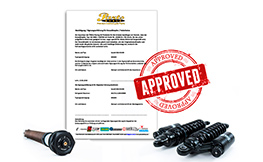 Certificats d'homologation Suspension